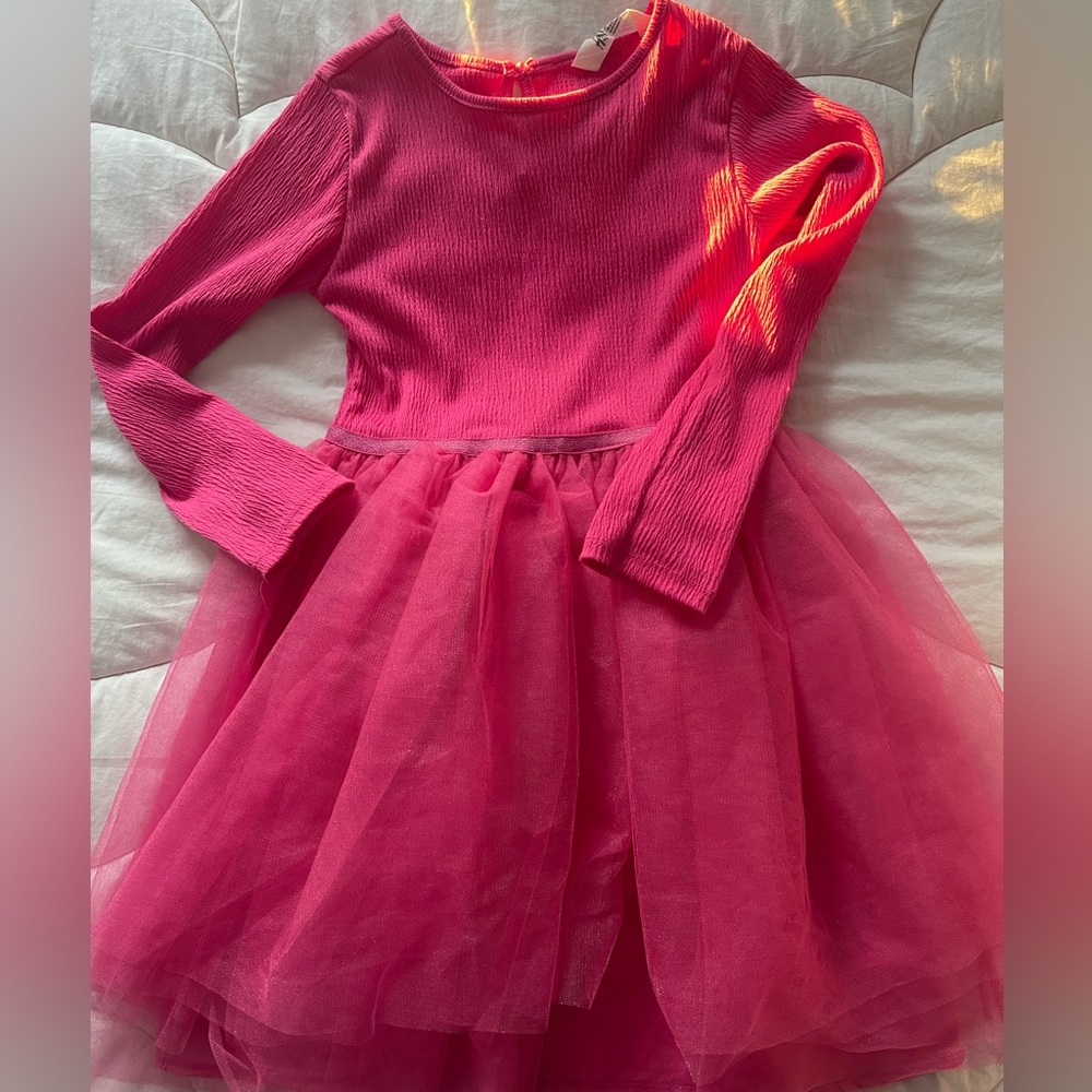 H & M Pink Long-Sleeve Tulle Dress